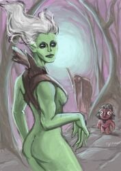 ass ass axe clawed_fingers creep_(dota_2) cyzzak death_prophet dota dota_2 female forest green_skin male self_upload undead white_hair