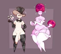 2024 5_fingers armwear artist_name ass balls belly big_balls big_belly big_butt big_penis black_armwear black_bow_tie black_clothing black_elbow_gloves black_gloves black_handwear black_legwear black_stockings bow_tie brown_eyes clothed clothing colored curvy_figure digital_drawing_(artwork) digital_media_(artwork) dozighost elbow_gloves electronic_arts elemental_creature elemental_humanoid english_text erection femboy fingerless_gloves fingers fungi_fauna fungi_humanoid fungus genitals gesture glans glistening glistening_balls glistening_belly glistening_body glistening_butt glistening_genitalia glistening_penis glistening_skin glistening_thighs gloves handwear heart_gesture heart_pasties heart_symbol hi_res huge_thighs humanoid humanoid_genitalia humanoid_hands humanoid_penis legwear light_balls light_body light_penis light_skin magic-shroom_(pvz) male moobs mouthless multicolored_clothing mushroom mushroom_cap mushroom_humanoid mushroom_tail navel nipple_tape nipples not_furry pasties pattern_clothing penis penis_size_difference perfume-shroom_(pvz) pink_balls pink_body pink_glans pink_nipples pink_penis pink_skin pink_tail plants_vs._zombies plants_vs._zombies_2_(chinese_version) plants_vs_zombies popcap_games pseudo_hat purple_eyes saggy_balls shaded signature simple_background siphon_(anatomy) slightly_chubby spots spotted_clothing standing stockings tail tan_glans tape text thick_thighs two_tone_clothing watermark white_armwear white_clothing white_elbow_gloves white_gloves white_handwear white_legwear white_pasties white_stockings