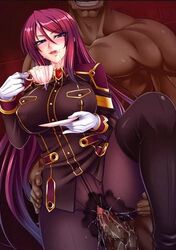 00s 1boy beatrice_kushan boots breasts clothed_sex cum cum_in_container cum_in_cup cum_in_mouth cum_on_clothes curvy female grabbing grin grinning happy_sex kagami_hirotaka kangoku_senkan kangoku_senkan_3 large_breasts legs_up lilith-soft long_hair military_uniform pussy red_hair saucer sex smile straight sweat tea_cup uniform vaginal_penetration