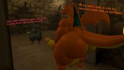 2boys 3d anthro_on_anthro big_ass charizard kane_brent_koopa litten male pokemon size_difference smaller_male tecbuttlovefa thick