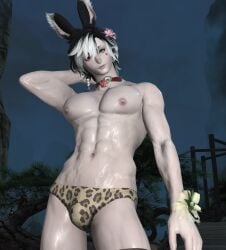 1boy abs final_fantasy final_fantasy_xiv male male_focus male_only muscular solo_male tagme twink viera