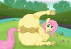 animal_genitalia animal_pussy anus conditional_dnp equine_pussy female fluttershy_(mlp) friendship_is_magic mittsies my_little_pony pussy solo straight_hair tagme