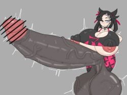 1futa areolae balls big_balls big_breasts big_cock big_penis black_hair bottomless breasts censored censored_penis clothed clothing cum dickgirl emotionless erect_penis erection futa_only futanari huge_cock human hyper hyper_balls hyper_penis hyper_testicles intersex large_breasts large_penis light-skinned_futa light-skinned_futanari light_skin long_hair marnie_(pokemon) nintendo nipples pale-skinned_futa pale-skinned_futanari pale_skin partially_clothed penis pokemon pokemon_ss rekuro_(@noto858) solo standing testicles