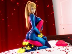 3d adeptusinfinitus ass blender blonde bodysuit high_heels kneeling long_ponytail looking_at_viewer metroid nintendo ponytail samus_aran sidelocks super_smash_bros. valentine's_day zero_suit zero_suit_samus