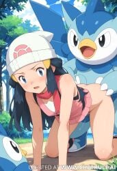 ai_generated dawn dawn_pokemon doggy_style on_all_fours pokemon sex