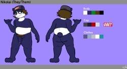 2025 bear hair hat hat_only hobobadger humanoid_genitalia humanoid_penis nikolai_(cringebird) nonbinary nude panda penis pubic_hair reference_image reference_sheet snapback stubble tagme text