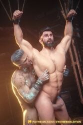 2boys 2toneskeleton armpit_licking arrest arrested basement beard black_hair daddy david_king dbd dead_by_daylight dilf gay hairy_armpits licking licking_armpit male muscles muscular muscular_male nipple_play nipples pleasure_face pubic_hair tattooed_male vittorio_toscano white_hair