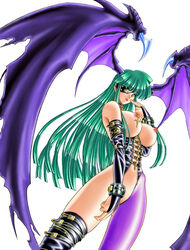 clothing darkstalkers densuke_(heppoko_dou) eye_patch medium_breasts morrigan_aensland nipple_piercing succubus tagme