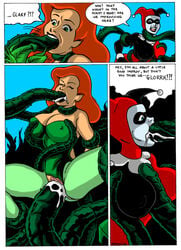 2girls batman:_the_animated_series batman_(series) big_breasts comic dc_comics dcau fellatio female frank_strom harley_quinn harley_quinn_(classic) human multiple_females multiple_girls nipples_visible_through_clothing paizuri poison_ivy poison_ivy_(dcau) pussy_juice tentacle tentacle_in_mouth tentacle_sex