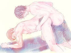 2boys anal ass blush gay kkkiss male_focus multiple_boys penetration sex sweat thrusting world_trigger yaoi