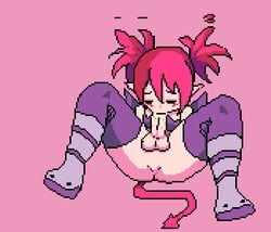 1futa animated ass autofellatio balls blush breasts cum cum_in_mouth demon demon_girl disgaea etna fellatio futa_only futanari gif intersex large_penis lowres oral penis pixel_art red_hair ruw_ruler simple_background small_breasts solo solo_futa tail