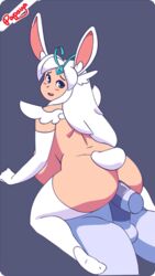 2017 anal anal_sex animal_ears animated armwear ass big_breasts blush breasts bunny_ears double_penetration elbow_gloves female gloves humanoid lagomorph looking_at_viewer looking_back male mammal nipples papaya_(artist) penetration penis sex sponty straight thick_thighs thighhighs vaginal_penetration