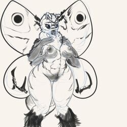 anthro arthropod breasts exwolf85 female godzilla_(series) insects mothra nipples pussy solo wide_hips wings