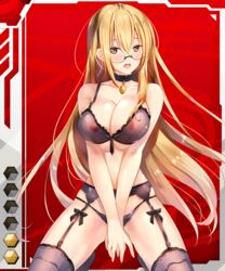 breasts card_(medium) female glasses isosaki_iki_(taimanin_asagi_battle_arena) long_hair sakuranbo taimanin_asagi_battle_arena taimanin_asagi_battle_arena_all_card_gallery