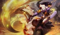 big_penis black_hair canastus futa_only futanari hooves horn horsecock huge_cock huge_penis intersex league_of_legends long_penis penis purple_penis purple_skin soraka tagme thick_penis