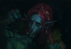2017 abs amber_eyes braided_hair crying ear_piercing female forced hair hair_grab hair_pull hair_pulling isatan makeup male mascara nude oral oral_penetration partial_male pecs penetration penis piercing pointy_ears rape red_hair saliva sex skull straight tears troll troll_female tusks vein video_games warcraft world_of_warcraft