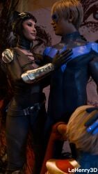 1boy 1boy2girls 2girls 2girls1boy 3d ada_wong alley ashley_graham asian_female black_gloves black_hair blonde_hair capcom catwoman_(cosplay) cosplay costume dc_comics fellatio female gloves graffiti hand_on_chest hand_on_head hand_on_hip hand_on_penis hi_res high_resolution highres holding_penis large_penis lehenry3d leon_scott_kennedy light-skinned_female light-skinned_male light_skin male mask masked_male nightwing_(cosplay) on_knees outdoors penis public red_gloves resident_evil simple_background supergirl_(cosplay) threesome touching_penis
