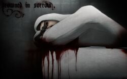 bathtub blood_stain bloody corpse cry_of_fear crying death gore hoodie human male male_focus pseudopsina self_harm simon_henriksson solo_male suicide