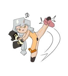 cookie_run cookie_run_ovenbreak halite_gauntlet_cookie kicking pussy shocked spread_legs grabbing censored simple_background tagme