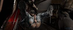 male_only male gay solid_snake military skin_tight ass ass_focus ass_grab ass_up presenting presenting_hindquarters presenting_anus metal_gear_solid cum_inside cum covered_in_cum daemoncollection 3d 3d_(artwork) render