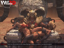1boy 2girls blonde_hair cassie_cage conjugal_slavery forced_incest incest mortal_kombat mother_and_daughter shao_kahn sonya_blade wolfwhistle3d