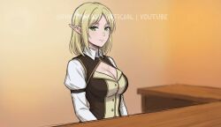 anime_style cleavage dressed elf fantasy female female_elf female_only i_died_and_reincarnated_as_a_girl_my_new_party_member_myelf isekai not_porn pinky_in_mask pinkyinmask_official unethicalgooner2007 youtube