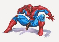 2014 dark_skin gay male male_only marvel penis_through_fly siproites spider-man spider-man_(series) tagme traditional_media