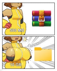 1girls 2026 2d 2d_(artwork) animal_humanoid areola areola_bulge areola_slip areolae areolae_slip bare_shoulders big_breasts blush blushing breast_expansion breast_growth breast_growth_(enlargement) brown_body brown_fur brown_hair busty cat_girl catgirl cleavage clothed clothed_female clothing dark-skinned_female dark_skin expansion exposed_areolae eyes_out_of_frame feline female female_only folder folder_icon gameoverse growth growth_sequence hi_res highres hourglass_figure huge_breasts i3i2455_ivi394 kit_(gameoverse) large_breasts meme short_hair slim slim_waist solo solo_female text voluptuous voluptuous_female waist whiskers windows windows_11 winrar