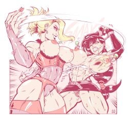 2girls abs antagonistsub_protagonistdom arms_up athletic athletic_female big_breasts bodily_fluids bondage breast_slap breasts captured captured_heroine clenched_teeth defeated defeated_heroine female female/female female_only femdom femsub final_fantasy final_fantasy_vii genital_fluids genitals gritted_teeth leotard lesbian muscular muscular_female nipple_piercing nipples pubes pussy pussy_juice pussy_juice_drip ripped_clothing ripping_clothing ryona scarlet_(ffvii) seepingooze shackled shackled_wrists shackles slap slap_mark tifa_lockhart vagina vaginal_fluids yuri