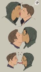 gay hammy_san863 johnny_cage johnny_cage_(new_era) kiss kissing long_tongue makeout male male_only mortal_kombat mortal_kombat_1_(2023) reptile_(mortal_kombat) tongue_kiss yaoi