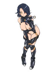 bdsm bdsm_collar bdsm_outfit big_breasts bondage bondage_collar bondage_gear bondage_gloves bondage_mittens bondage_outfit bound bound_hands breasts breasts_out cinder_fall cuffs defeated_villainess eudetenis exposed_breasts exposed_pussy female female_only femsub large_breasts latex latex_bodysuit nipple_piercing posing rwby villainess