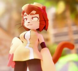1girls 3d 3d_animation animated anthro beach big_breasts blender brown_hair cat_girl clothing female furry furry_female furry_only gameoverse glitch_productions jumping kit_(gameoverse) longer_than_10_seconds no_bra nude nyash_(artist) red_eyes sound tagme video