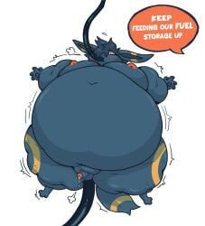 anthro balloon balls belly big_belly bloat bloated blob_(disambiguation) bodily_fluids crammed cum dump_(disambiguation) eating eeveelution ejaculation embarrassed engorged expansion feed feeding floatpuff folds food force_fattening force_feeding forced gain generation_2_pokemon genital_fluids genitals growth hi_res huge huge_belly humiliation hyper hyper_belly immobile inflatable inflation metanhovan moan morbidly_obese nintendo nipples nsfw obese organs overfed overfeeding overinflation overstuffed overweight penis pokemon pokemon_(species) pokemon_inflation punishment slosh stomach storage stuffing swollen tank_(disambiguation) tube umbreon umbreon_inflation weight_gain weights wg