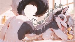 1girls absurd_res ai_generated animal_ear_fluff animal_ears animal_nose anthro ass bath bathing bathroom bathtub black_nails blush bodily_fluids body_fur breasts canid canine canis colored_nails colored_sclera completely_nude demon demon_girl dialogue ears english_text fangs fellatio_gesture female fur furry gesture goth goth_girl grey_body grey_fur grey_hair hair half-closed_eyes hellaverse hellhound helluva_boss hi_res indoors inside long_hair looking_at_viewer loona_(helluva_boss) mammal medium_breasts multicolored_body multicolored_fur mythological_canine mythological_creature mythology nails naked naked_female narrowed_eyes navel nipples nude nude_female open_mouth open_smile partially_submerged raised_tail rear_view red_eyes red_sclera saliva shampoo_bottle side_view smile smiling smiling_at_viewer snout soap soap_bubbles soap_censor solo sponge suggestive suggestive_gesture tail talking_to_viewer teeth text tile tile_wall tongue tongue_out two-tone_body two-tone_fur two-tone_tail vivienne_medrano vivziepop wall_(structure) water wet wet_body wet_fur wet_hair white_body white_eyes white_fur window wolf wolf_girl