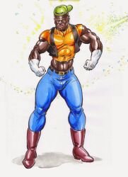 siproites gay traditional_media male male_only tagme 2014 humanized goof_troop disney goofy_(disney) muscular bara nipples_visible_through_clothing