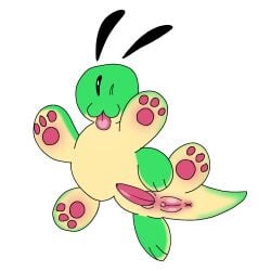(pawbug)_character 2d 2k adorable ass attena bug cute eyes green_fur ibispaintx new_artist non-human nonbinary oc original_character paws penis pussy skin tail