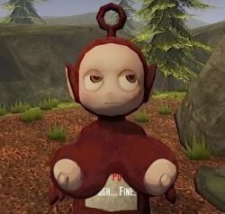 edit chszan_chan screencap screenshot screenshot_edit slendytubbies slendytubbies_0 po_(teletubbies) po_(slendytubbies) teletubbies big_breasts large_breasts nipples public_nudity tagme outside looking_away