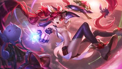 1girls edit female female_only human human_only jinx_(league_of_legends) league_of_legends legs light-skinned_female light_skin liquidshadow long_hair open_clothes red_hair shoes shorts slender_legs small_breasts solo star_guardian star_guardian_jinx star_guardian_series tagme thighhighs thighs