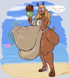 anthro anthro_female anthro_pred antlers ass beach belly big_ass big_belly big_breasts bikini blonde blonde_female blonde_hair breasts butt darkartist deer deer_girl deltarune digestion digestion_noises fat_belly female female_anthro female_pred furry furry_female hand_imprints huge_ass human_prey kris_(deltarune) looking_at_viewer muffled_scream muffled_screaming nipples_visible_through_clothing noelle_holiday reindeer reindeer_girl same_size_vore struggling struggling_prey susie_(deltarune) talking_to_viewer thick_as_fuck thick_ass thick_thighs unwilling_prey vore