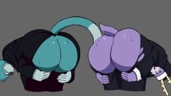 2boys ass_focus back_view bedfellows big_ass exposed_ass fatigue fatigue_(bedfellows) femboy from_behind furry furry_male hi_res huge_ass male nun nun's_habit nun_outfit rear_view ribznsfw sheen sheen_(bedfellows) tagme tearing_clothes tearing_up