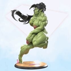 1futa 3d abs animated big_breasts black_hair covering covering_breasts covering_crotch futa_focus futa_only futanari gif gorakna green_skin huge_balls huge_breasts huge_cock jacked lgf_3d muscular muscular_futa naked nipples nude orc orc_futa solo_futa turntable_(animation) veiny_penis wardrobe_malfunction
