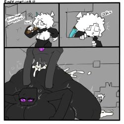 big_breasts busty cum_inside enderman enderwoman excessive_cum gray_hellsing hb_(hb_the_ender) huge_ass minecraft rough_sex