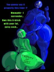 2girls bbw big_ass big_breasts big_penis chubby chubby_female degradation dick_sucking_lips femsub futa_on_female futadom huge_ass huge_cock humanization humiliation on_knees personification playstation plump pussy satire somethinsour sony_interactive_entertainment sucking sucking_penis thick_thighs thighs voluptuous wet_pussy xbox xbox_game_studios