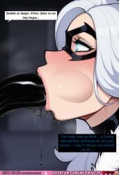 ahe_gao ai_generated aroused aroused_expression big_breasts bitch_in_heat black_bodysuit black_cat_(insomniac) black_cat_(marvel) black_cat_ears black_choker black_mask blue_eyes blush bodysuit breast_focus cat_ears choker choking_on_tongue cleavage close-up comic comic_strip comics curvy deep_tongue_fuck deepthroat dirty_talk dominant_male domino_mask dripping_pussy dripping_saliva drool_fetish drool_on_chin drool_trail drooling excessive_saliva explicit eyes_half_closed face_focus face_fuck felicia_hardy forced_arousal fur_collar fur_ears fur_trim half-lidded_eyes huge_breasts implied_gagging implied_tentacle_penetration implied_throat_bulge implied_wetness insomniac_games large_tentacles latex latex_bodysuit light_ahegao long_hair long_tongue marvel marvel_comics marvel_rivals marvel_rivals_style mask moaning monster_fucking mouth_focus mouth_fuck multiple_speech_bubbles nsfw open_mouth oral oral_sex pleasure_choke pleasure_face plump profile_view saliva saliva_fetish saliva_string shiny_latex side_view skin_tight speech_bubble spider_man_(series) stuffing_mouth submission supervillain symbiote symbiote_tendrils tentacle tentacle_oral text thick_thighs throat_bulge throat_fuck tongue tongue_down_throat tongue_in_mouth tongue_out tongue_play venom_(marvel) venom_symbiote very_long_hair villainess voluptuous wet_pussy white_fur_trim white_hair wide_hips meowllete