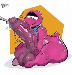 autofellatio cumming duplicate gobbles_(gameoverse) huge_balls huge_cock hyper_penis krazytoonz looking_at_viewer self_lick sitting thick_ass thick_thighs veiny_penis