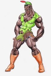 siproites gay traditional_media male male_only tagme 2014 peter_pan_(character) peter_pan_(disney) dark_skin disney