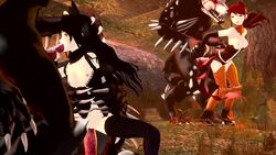 2girls 3d animated beowolf_(rwby) blake_belladonna breasts devilscry faunus fellatio female from_behind grabbing_from_behind grimm_(rwby) hair high_ponytail humanoid interspecies long_hair male nipples no_sound nude oral pale-skinned_female pale_skin penetration ponytail prison_guard_position pussy pyrrha_nikos rape red_hair reverse_cowgirl_position rooster_teeth rwby sex shiny_hair shiny_skin source_filmmaker threesome vaginal_penetration video