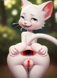 ahe_gao ahegao_face ai_generated anthro catgirl feline female female_only furry furry_female gaping_anus looking_back open_mouth projectai23 pussy pussy_juice smile smile_at_viewer spread_anus spread_ass