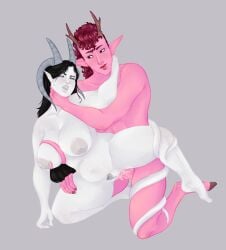 big_breasts black_hair choking chubby chubby_female dnd_character dungeons_and_dragons hooves horns original_characters penetration penis_in_pussy penis_piercing pink_hair pink_skin placeheld19 tail tiefling tiefling_boy tiefling_girl wet_pussy