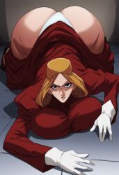 ai_generated ass_crack ass_up bbw bbw_mom bottomless_female chubby_female doujin_cover face_down_ass_up huge_ass huge_breasts milf queen_hilling spread_legs stable_diffusion venus_body